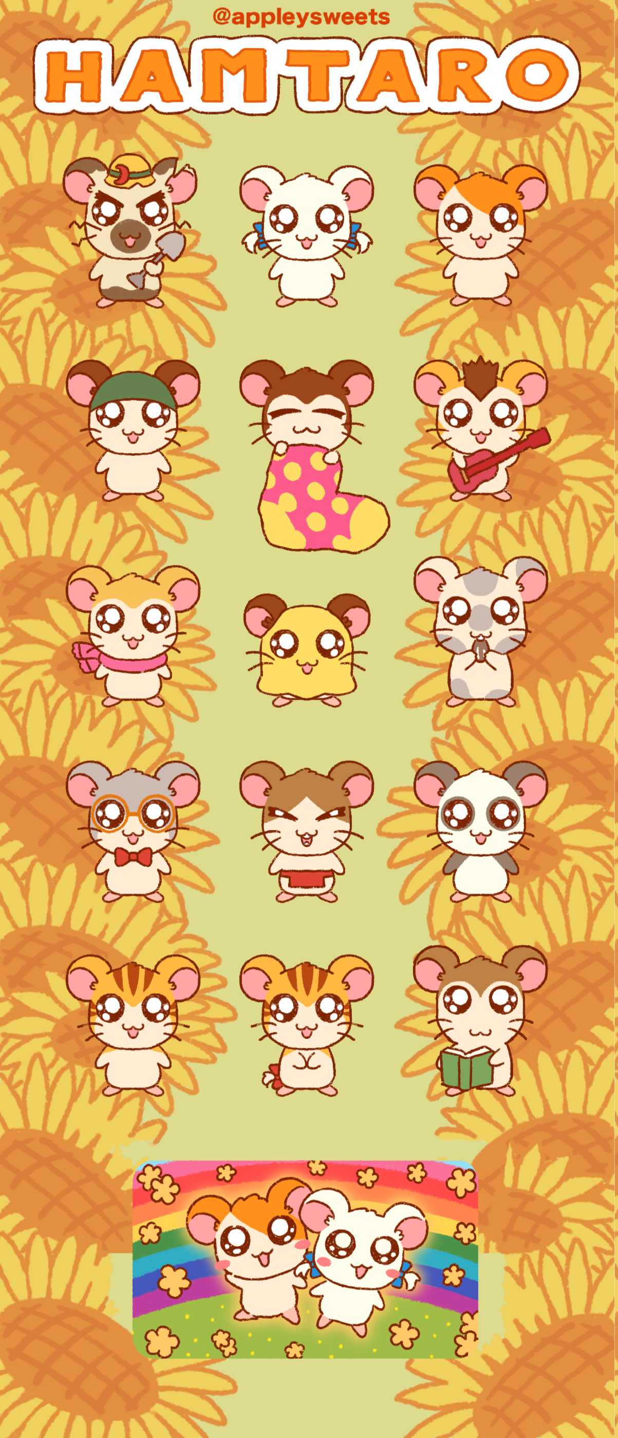 ★ Hamtaro Sticker Sheet ! ★